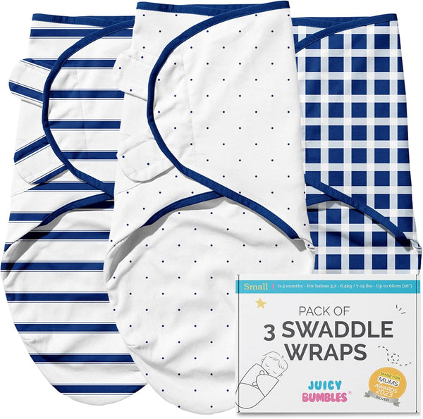 Baby Swaddle Wrap - Pack of 3 Swaddle Blankets - 100% Cotton - OEKO TEX