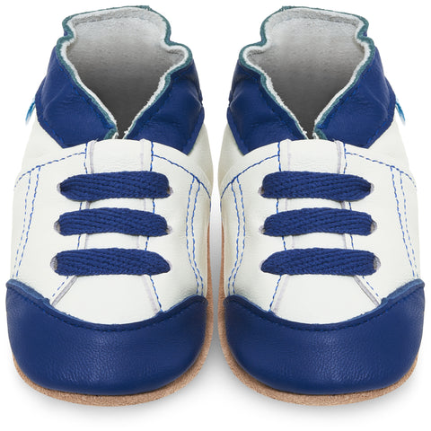 White and Blue Baby Trainers