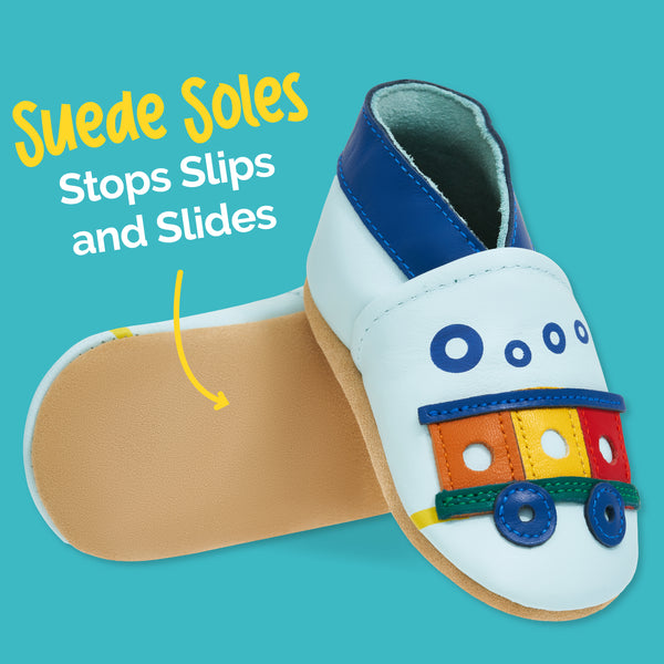 Train Soft Leather Baby Shoes