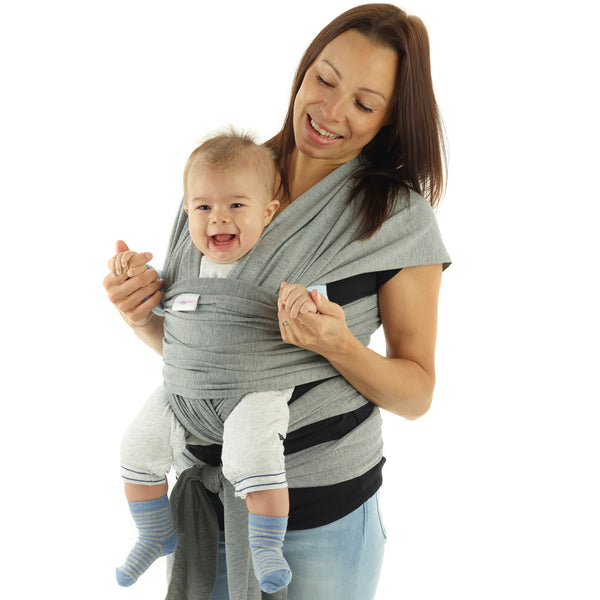 Baby Sling - Baby Wrap Carrier for Newborn to 35 lbs Infant with 3 Carrying Positions - Grey