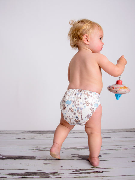 Unisex reusable nappies with animal prints