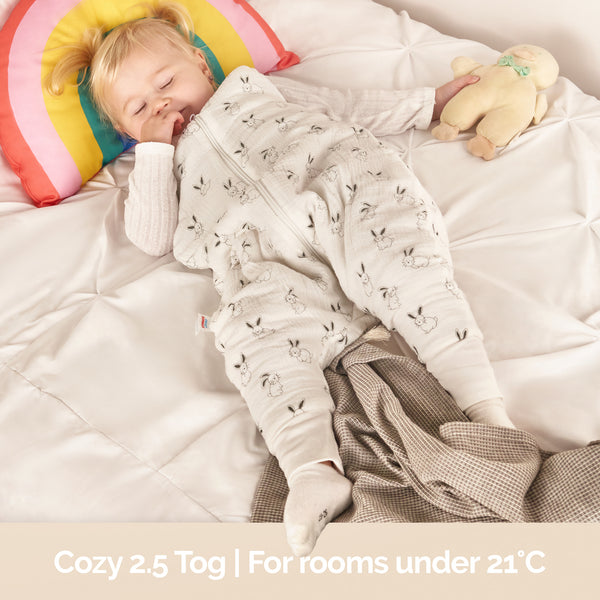 Baby Sleeping Bag with Legs Winter 2.5 Tog - OEKO TEX Muslin Cotton - 1 to 4 years Old