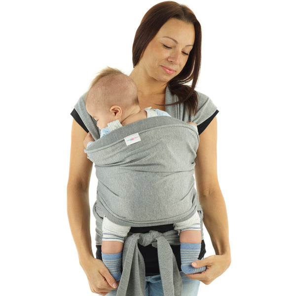 Baby Sling - Baby Wrap Carrier for Newborn to 35 lbs Infant with 3 Carrying Positions - Grey