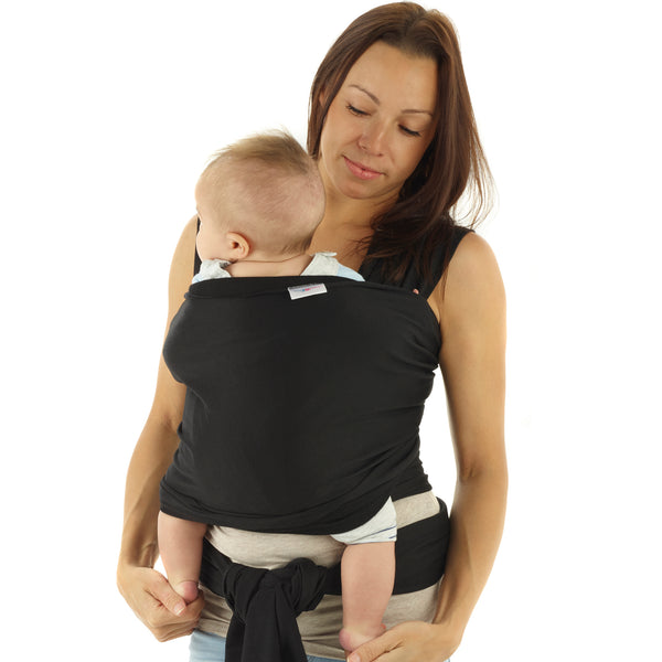 Baby Sling - Baby Wrap Carrier for Newborn to 35 lbs Infant with 3 Carrying Positions - Black