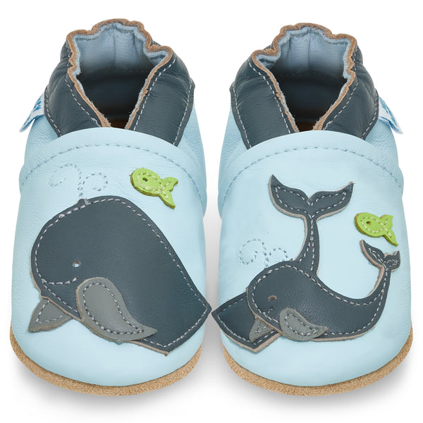 Whale Family Soft Leather Baby Shoes