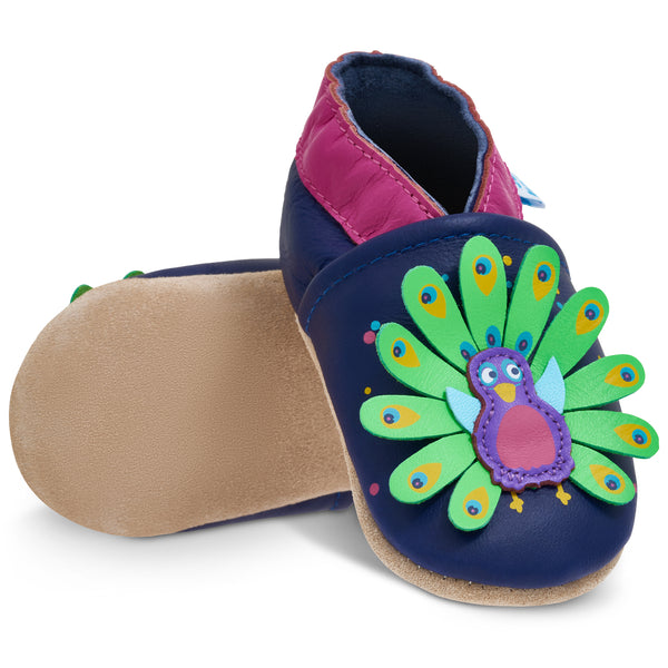 Peacock Soft Leather Baby Shoes